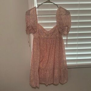 Boutique medium pink and purple floral sundress.